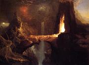 Thomas Cole Expulsion - Moon and Firelight oil painting artist